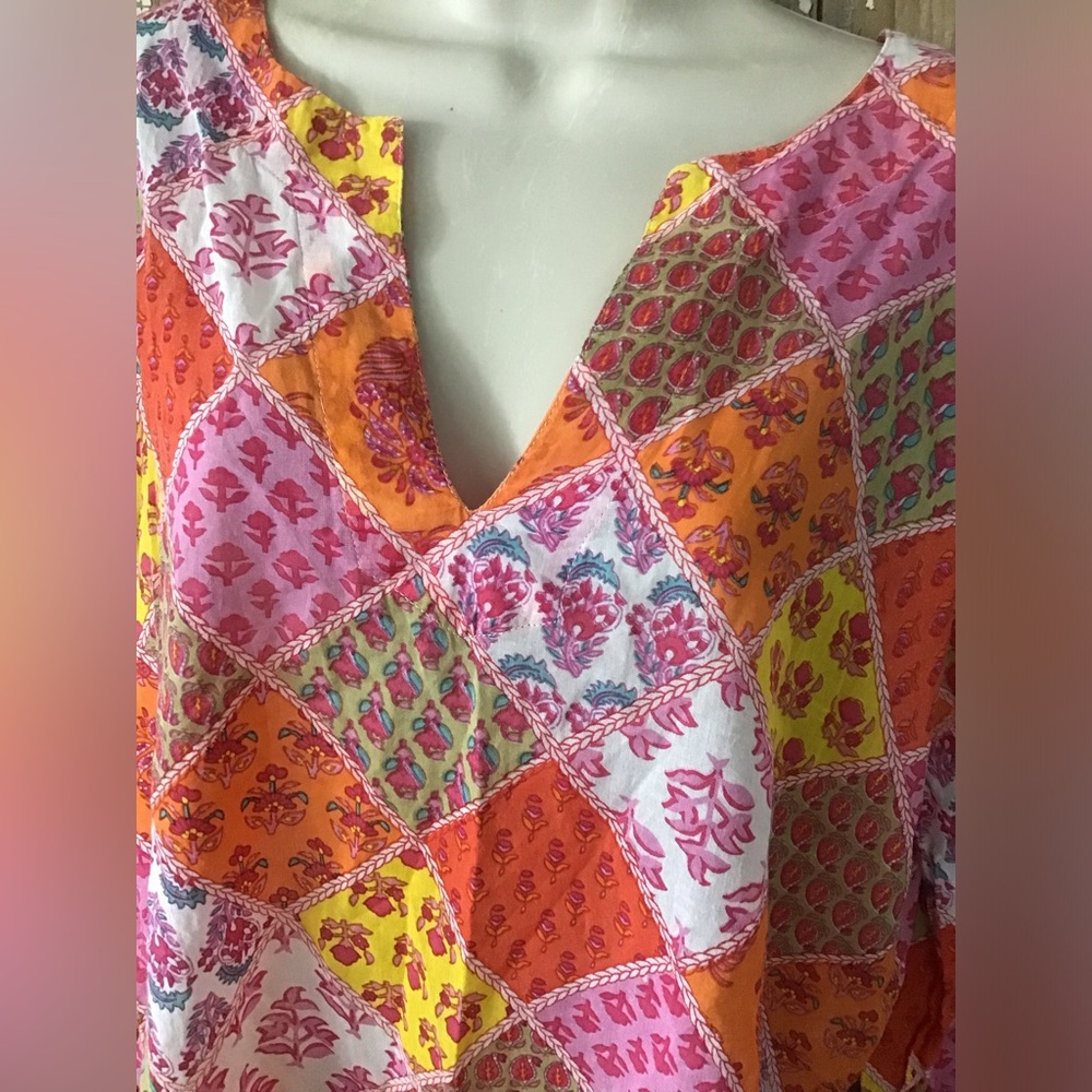 Kikisol Tunic Top Patchwork Size Large - image 2